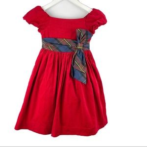 Ralph Lauren Red Dress with plaid bow size 5